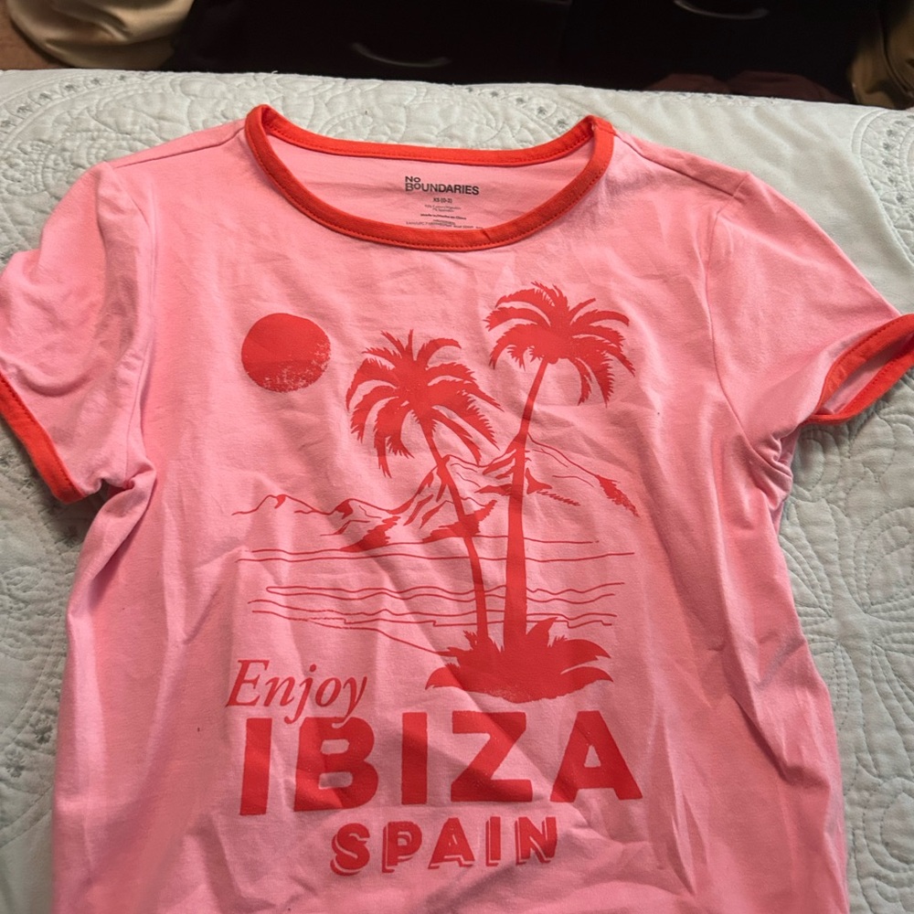 Pink 'Enjoy Ibiza' Graphic T-Shirt